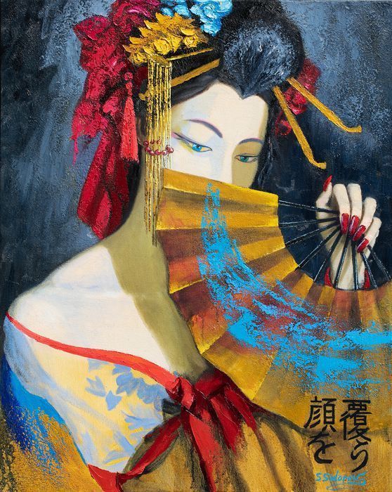Japanese Woman With Fan. Art | SidorovFineArt