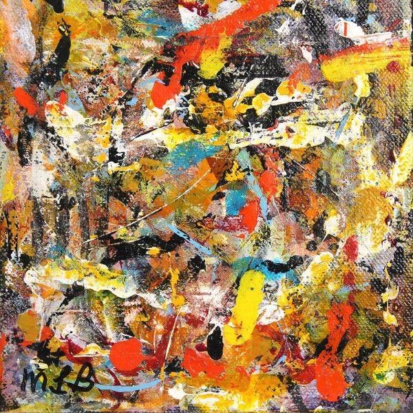 The Flower Fields collection is a group of small abstract paintings.