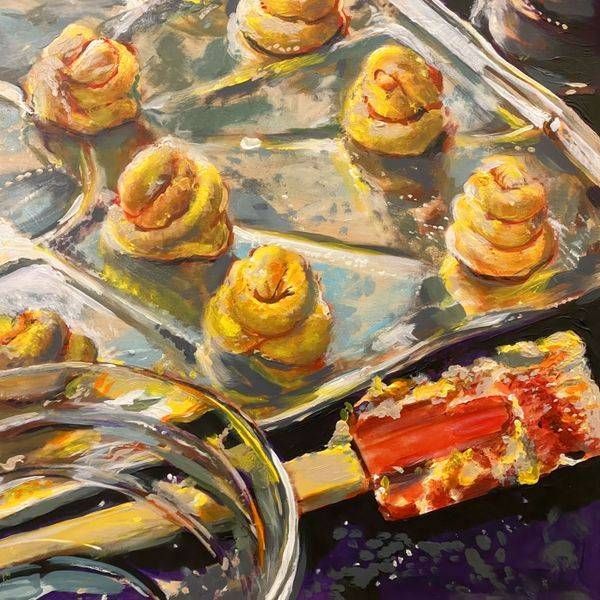 Cookie Day Still Life Oil Painting by Sarah Kane