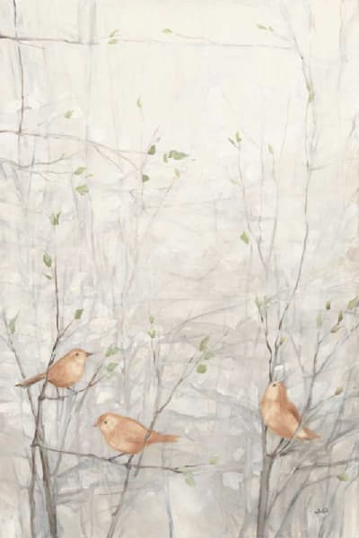 Birds in Trees I Brown -  Abstract Animals Art Print