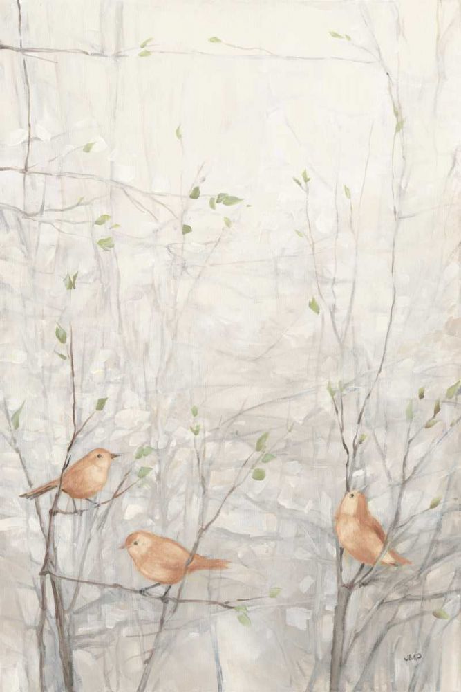 Birds in Trees I Brown -  Abstract Animals Art Print