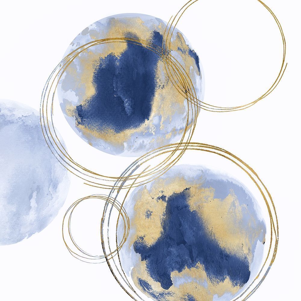 Circular Blue and Gold I -  Abstract  Art Print