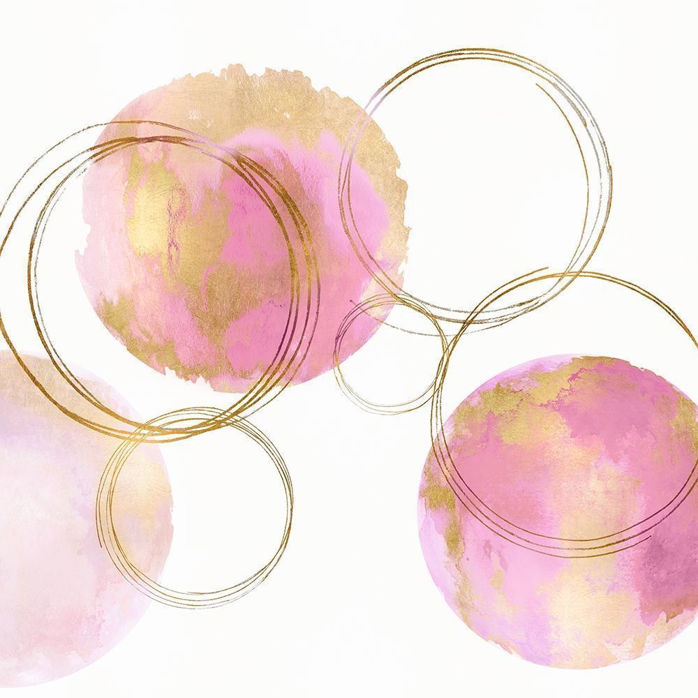 Circular Pink and Gold II -  Abstract  Art Print