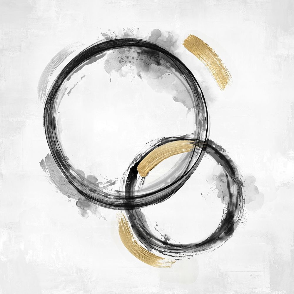 Circle Motion Black II -  Abstract Botanical Art Print