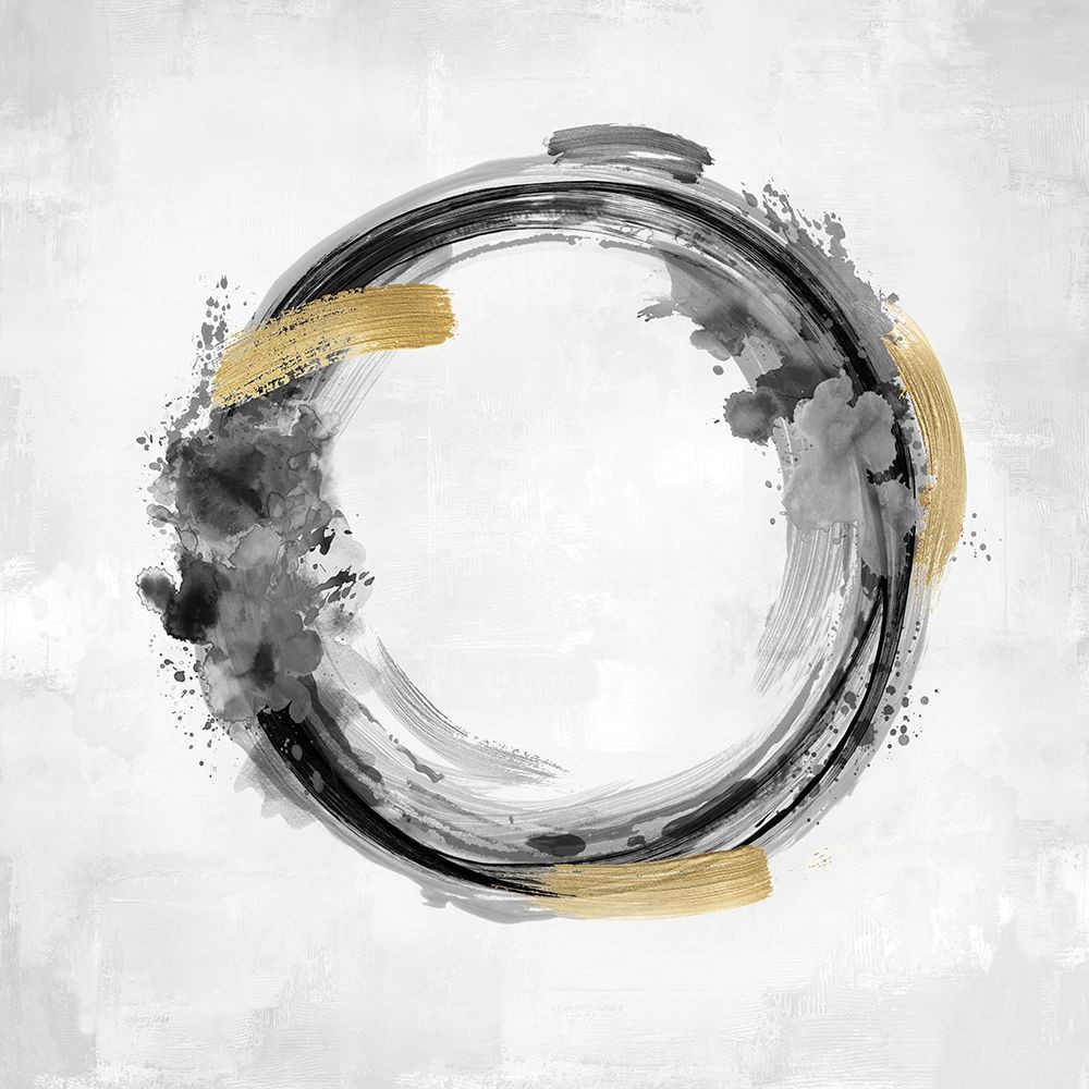 Circle Motion Black I -  Abstract Botanical Art Print