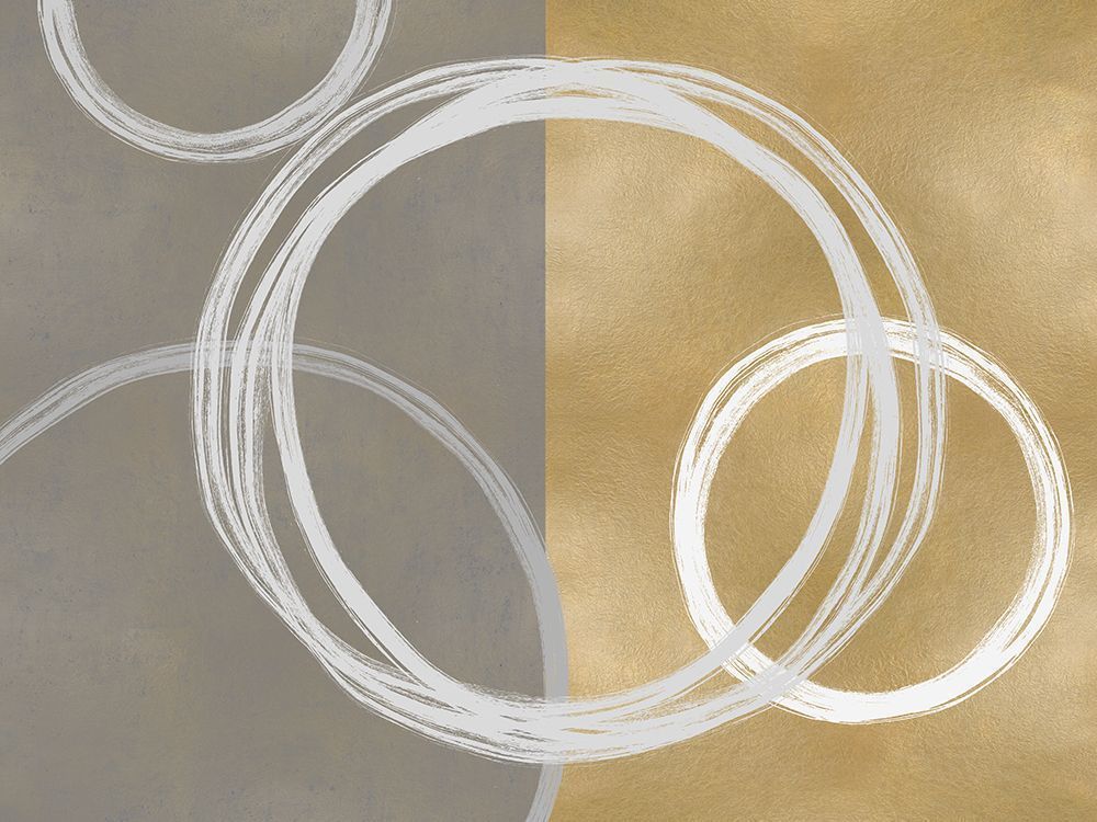 Unity White on Gold II -  Abstract  Art Print