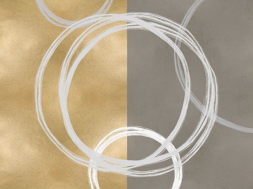Unity White on Gold I -  Abstract  Art Print