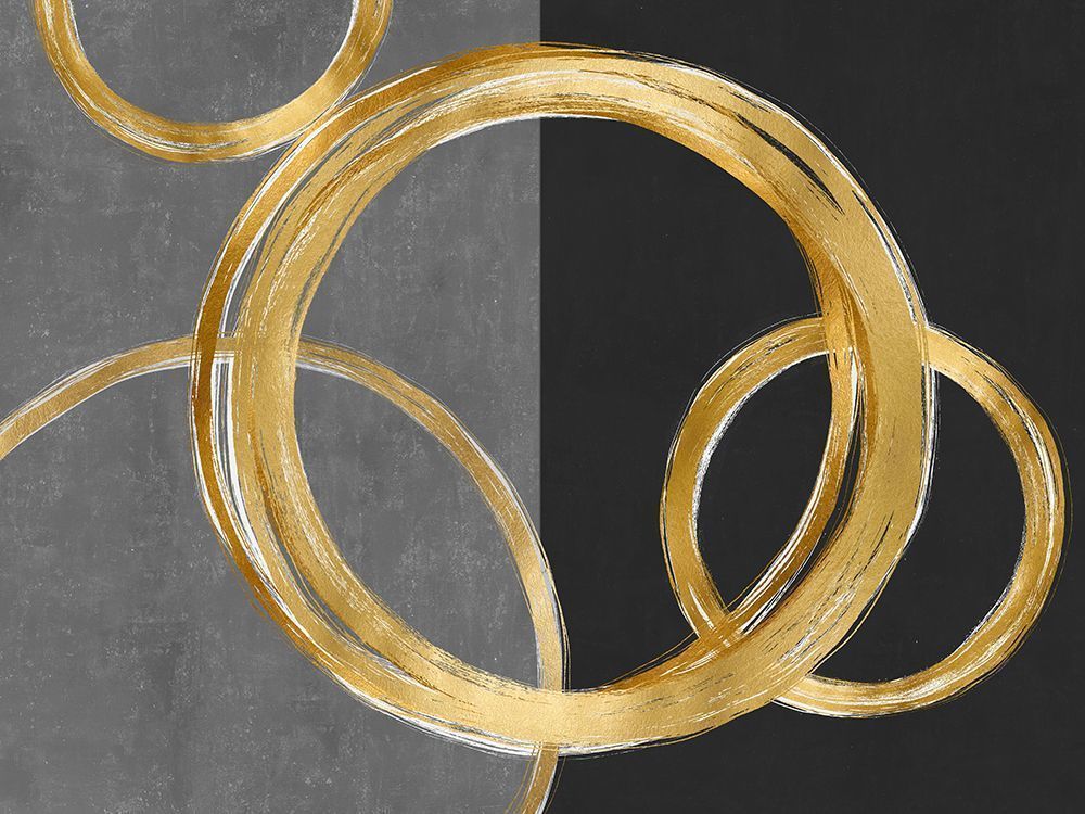 Unity Gold on Black II -  Abstract  Art Print