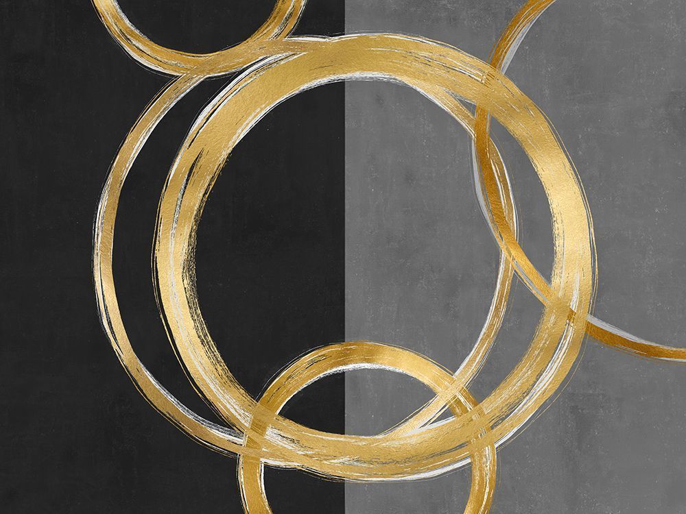 Unity Gold on Black I -  Abstract  Art Print