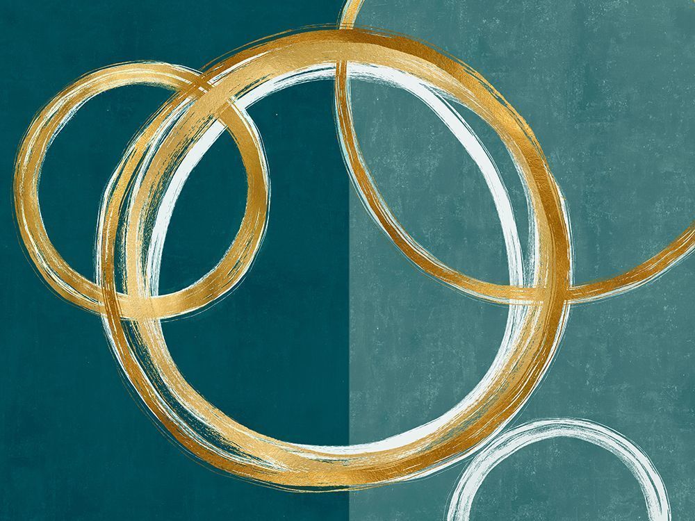 Unity Gold on Green II -  Abstract  Art Print