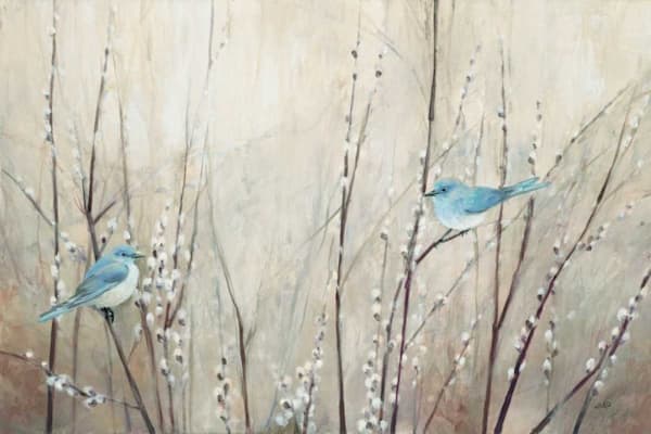 Pretty Birds Neutral -  Animals Floral Art Print