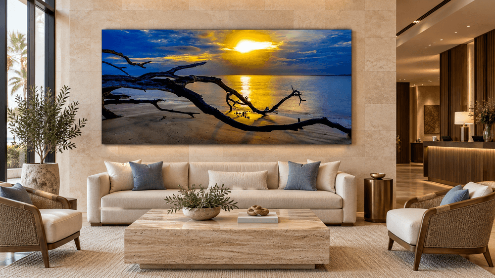 Golden Driftwood in a Hotel Lobby by Artistic Creationz