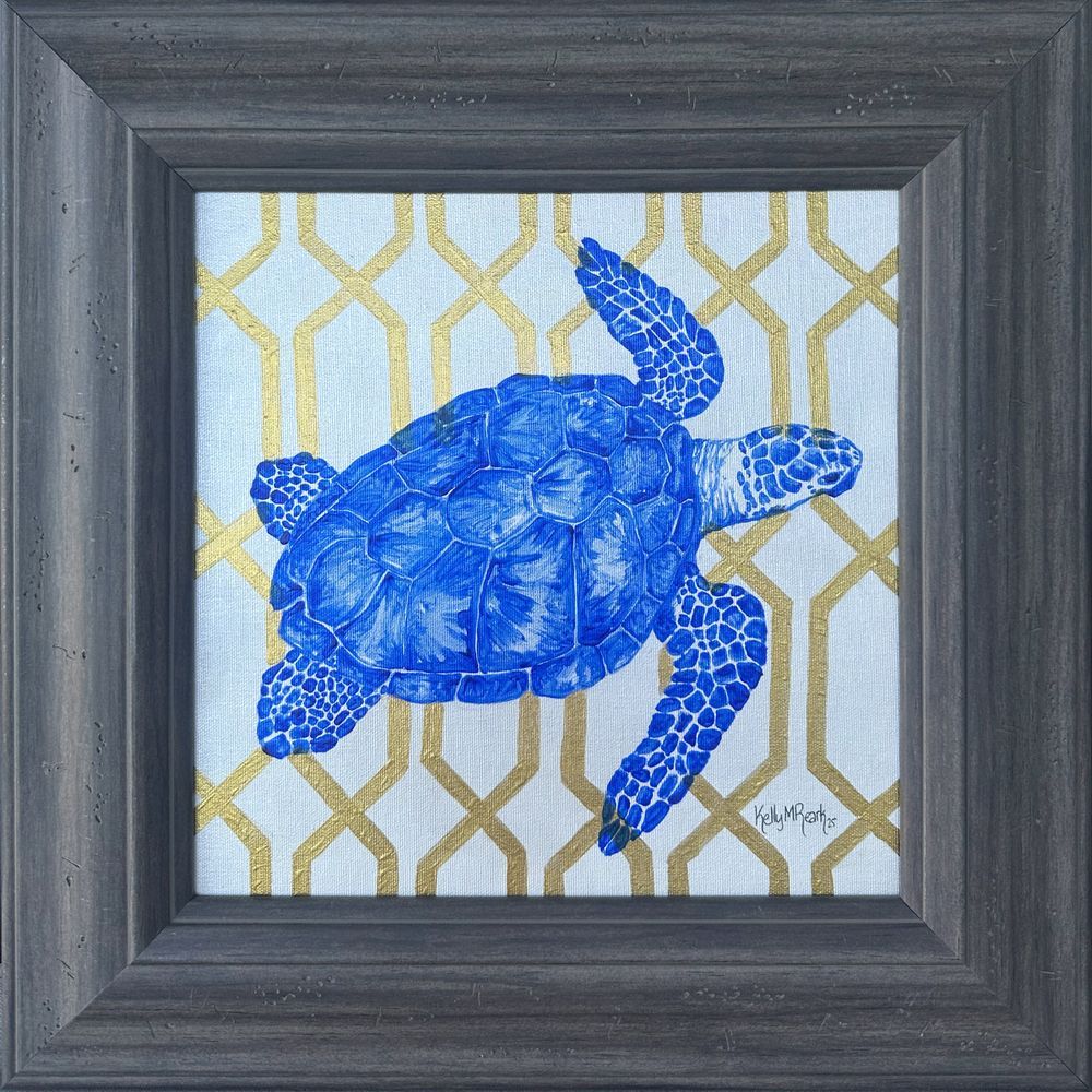 geometric sea turtle pattern design original