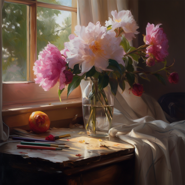 Peonies In A Vase Art | Drew Slack Fine Art