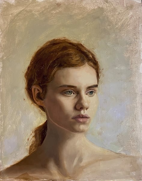 Study For Brigid   Original Oil Painting Art | Conte Artworx