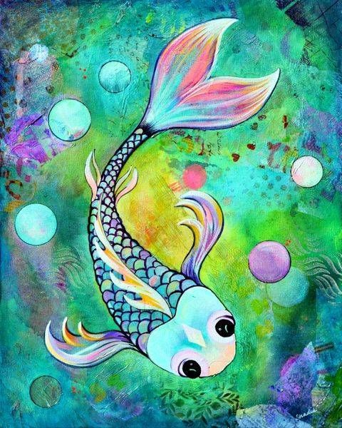 Just Keep Swimming I - Original Painting