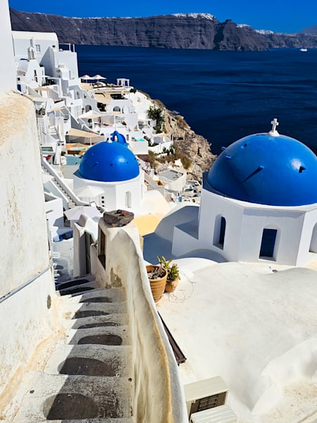 Oia Santorini Blue Domes & Stairway | Iconic Greek Island Photography by Sam Gilliss