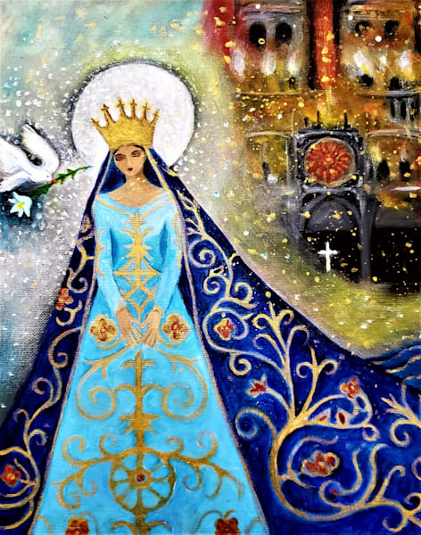 Notre Dame Fire Print Art | The Mysterious Domain: Alyne Whiteswan Art