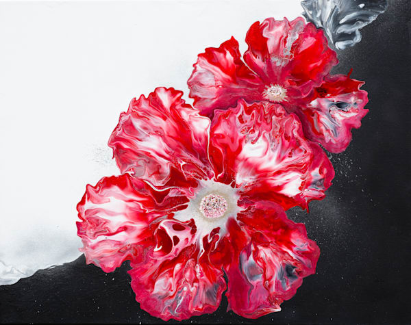 Original   Azure Fantasy Flowers Art | Marina Pearson Art