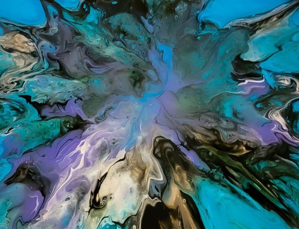 Turquoise Spash Art | Marina Pearson Art