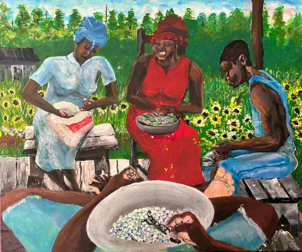Shelling Peas Art | Rabbit Road Art Studio