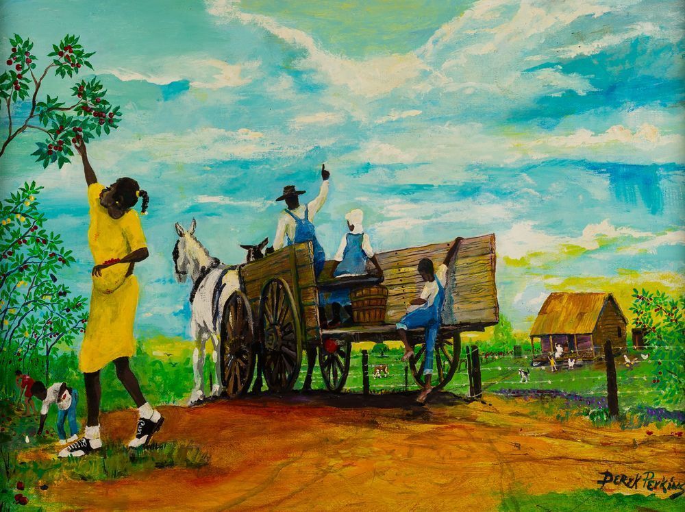 Picking Plums Art | Rabbit Road Art Studio