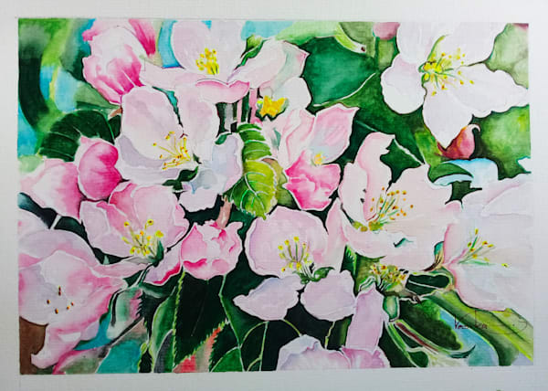 colorful watercolors of flowers, animals, and scenery