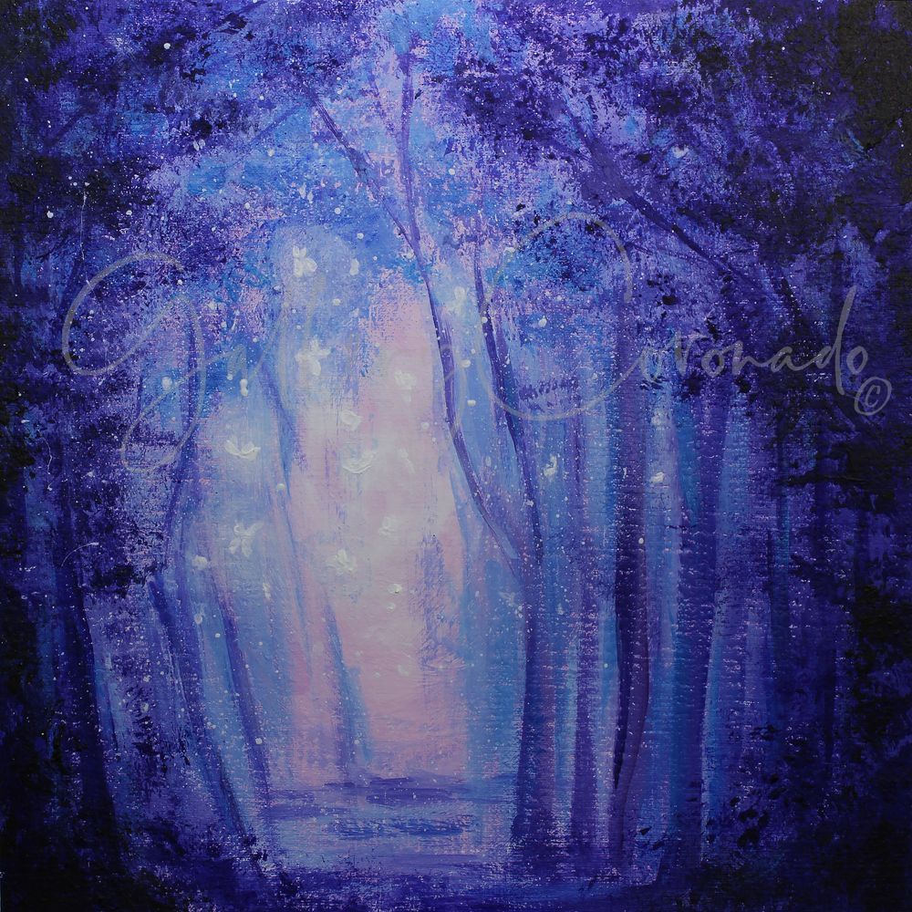 Forest At Night AI Op 1234 20x20 P Art | GalleryCoronado