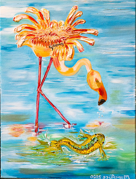 Flamingo And Fish   O Art | GalleryCoronado
