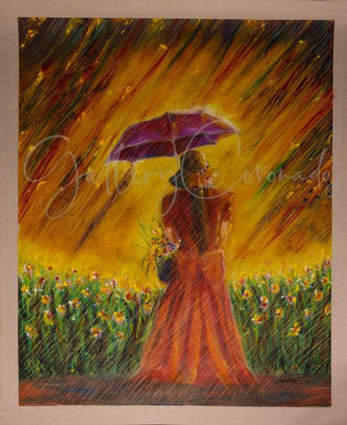 Woman In Rain 8371 Crop P 24x30 Art | GalleryCoronado