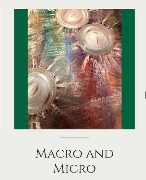 "Macro and Micro" an original oil painting by Magic Alice.  A great, fine art, interior wall piece.