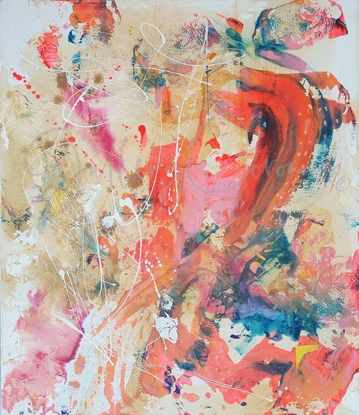 Alezia's Red Coral - Tropical Ocean painting, fine art print