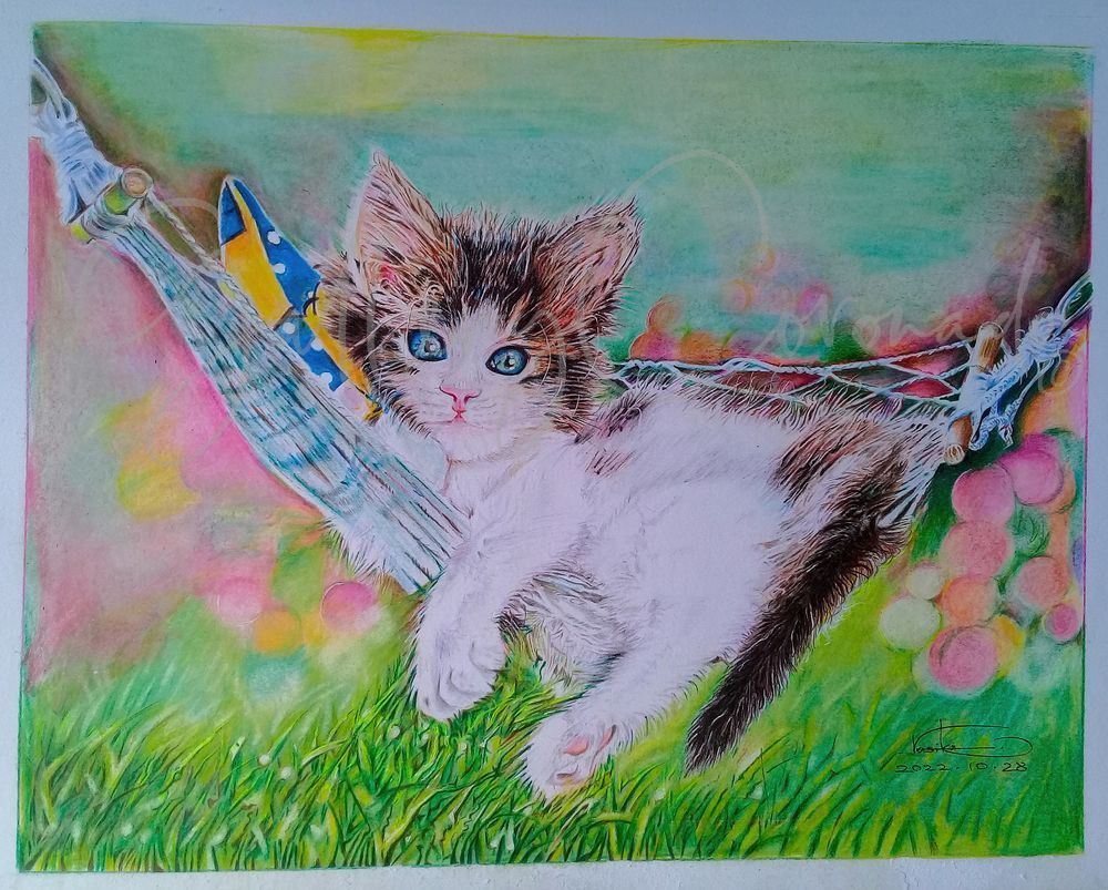 Kitten In Hamoc AI Bigger Rr 784 Art | GalleryCoronado