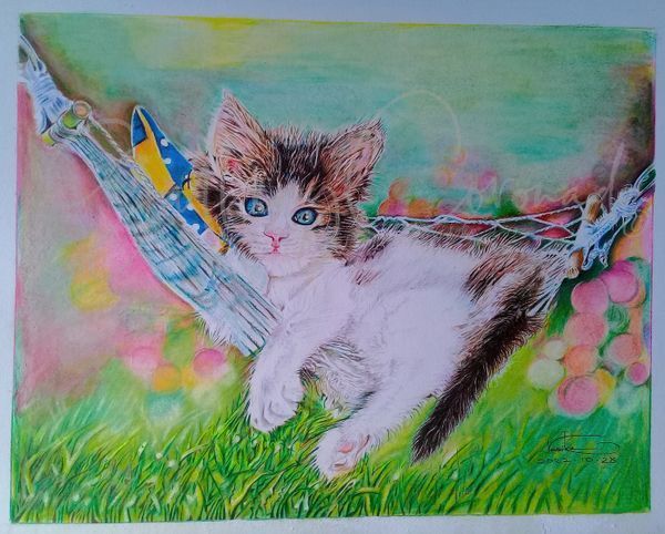 Kitten In Hamoc AI Bigger Rr 784 Art | GalleryCoronado