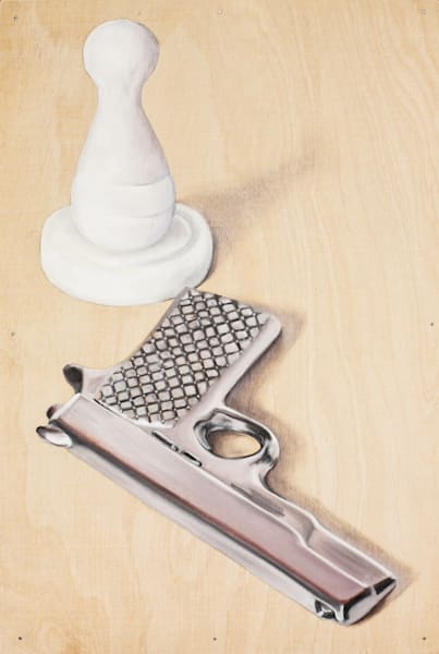 Clue game pieces fine art print of oil painting