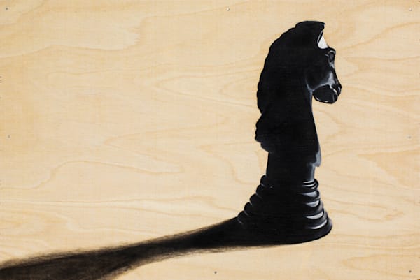 Knight chess piece fine art print of oil painting