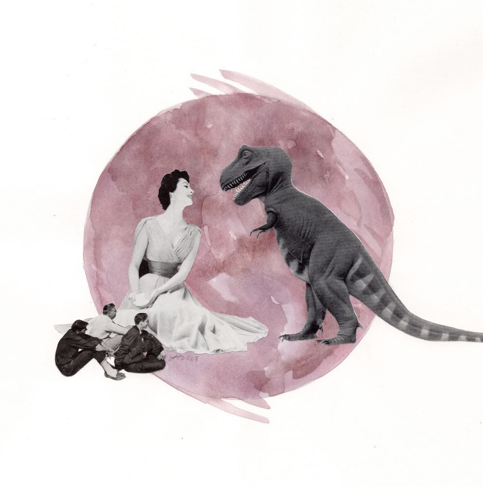 T Rex In Love Art | Real Creative Studio