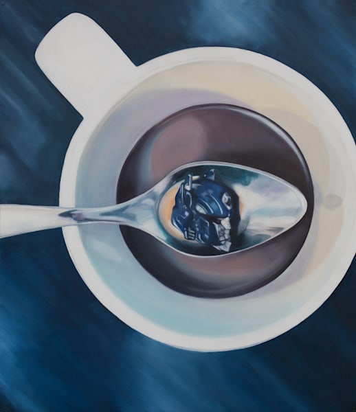 Robot head in coffee mug fine art print