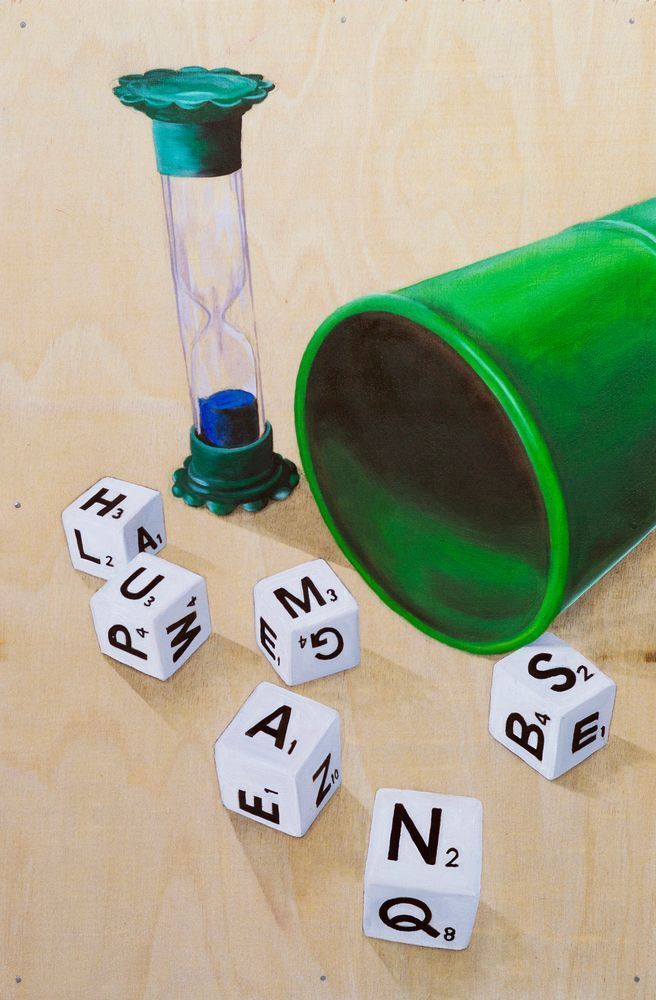 Yahtzee fine art print of an oil painting