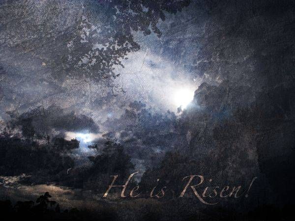 He Is Risen With Script Art | Amy Ueckert Bates | Art