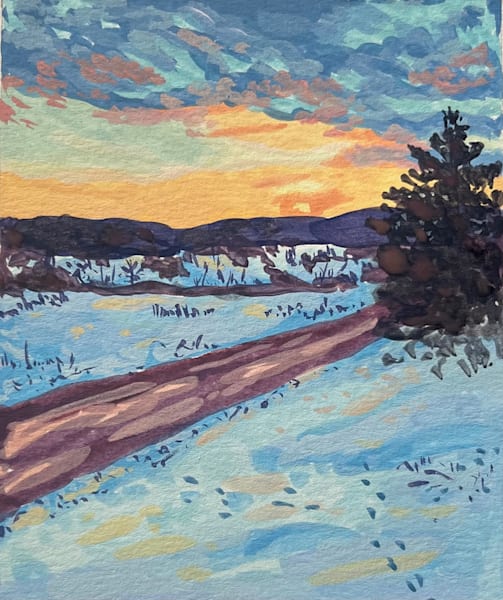 Sunset and Sunrise Gouache Series