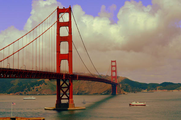 GOLDEN GATE BRIDGE WITH CLOUDS