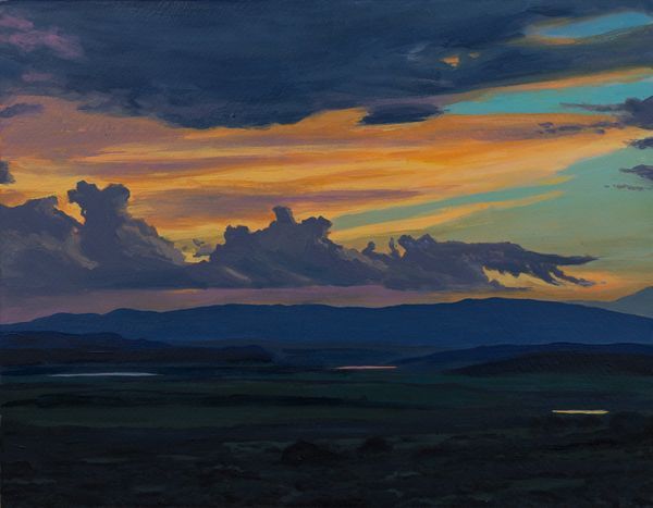 New Mexico, Acrylic, Painting, Sunset, Landscape, Southwest