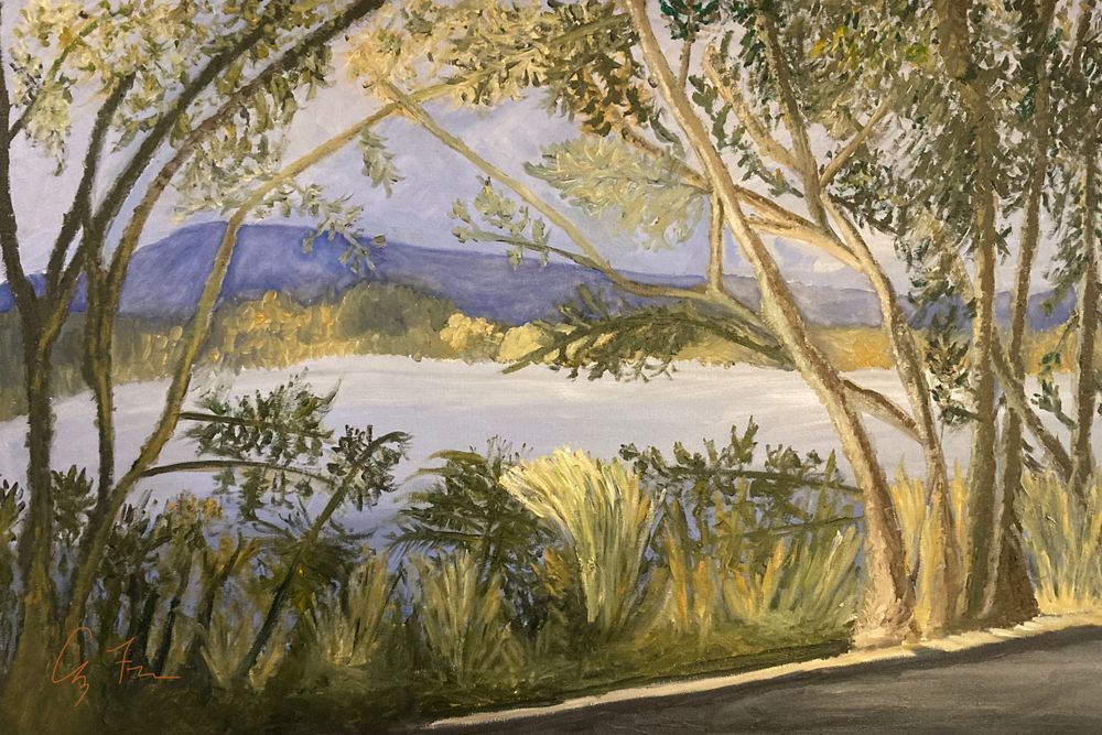 Amy Freeman   Vasona Park Dusty Blues Oil On Canvas 2021 Art | Color Harmonics