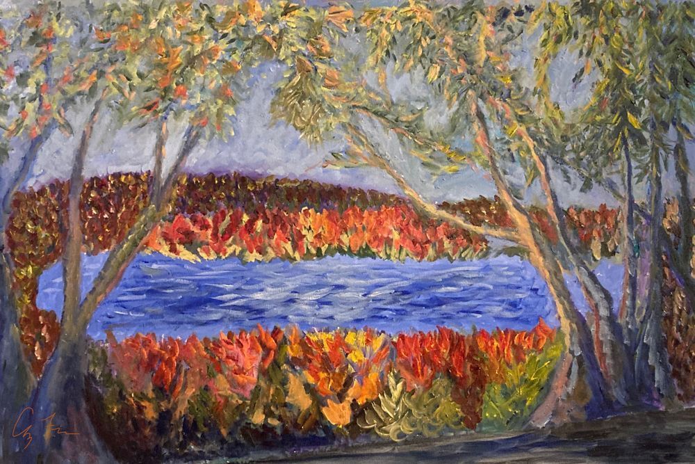 Amy Freeman   Vasona Park Poster Colors Oil On Canvas 2021 Art | Color Harmonics