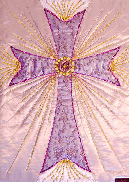Purple/Pink Cross Print