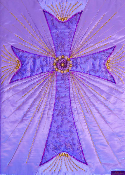 Violet Cross Print