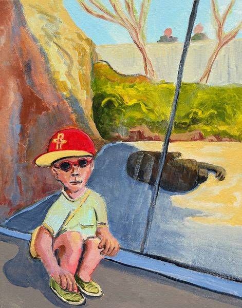 Boy And Gorilla At The Zoo Art | William Reed Artist