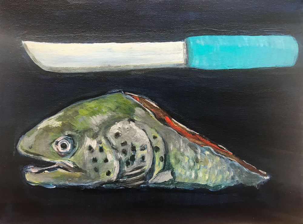 Fish Head With Knife Art | William Reed Artist