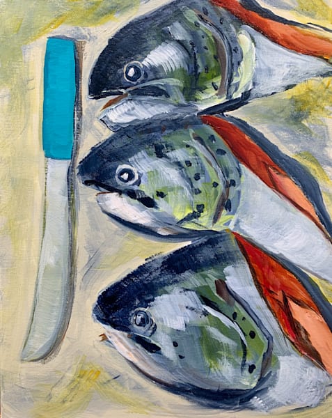 Fish Heads With Knife Art | William Reed Artist